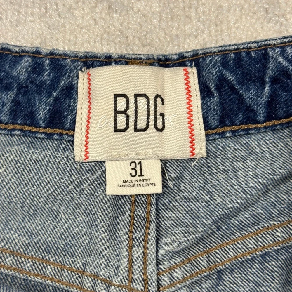 BDG Denim Shorts‎ Womens 31 Blue Light Wash Mid Rise OB2160631 Urban Outfitters